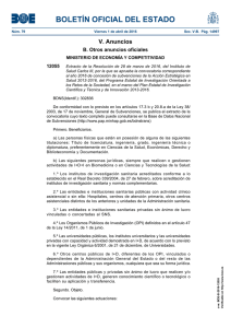 BOLETÍN OFICIAL DEL ESTADO - Instituto de Salud Carlos III