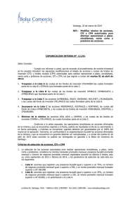 Santiago, 25 de marzo de 2014 REF.: Modifica nómina de acciones