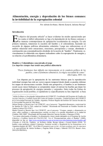 Alimentación, energía y depredación de los bienes comunes: la