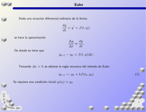 Dada una ecuación diferencial ordinaria de la forma dy dt = y = f(t, y