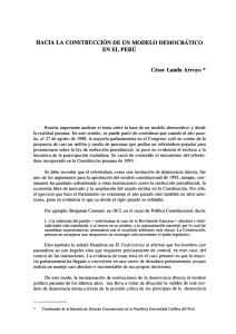 HACIA LA CONSTRUCCIÓN DE UN MODELO DEMOCRÁTICO EN