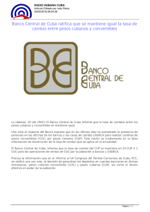 Banco Central de Cuba ratifica que se mantiene igual la tasa de