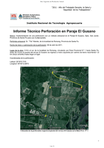 Informe Técnico Perforación en Paraje El Gusano