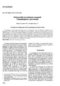 Enterocolitis necrotizante neonatal: Etiopatiogenia y prevention