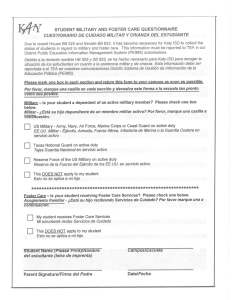 student military and foster care questionnaire cuestionario de
