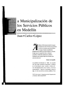 La municipalización de los serviciós públicos en Medellín