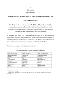 COMMISSION LIST OF NATURAL MINERAL WATERS