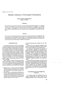 Modelo sistémico y Psicología Comunitaria