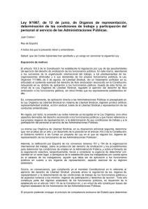 Ley 9/1987, de 12 de junio, de Organos de representación