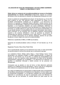 1 ACLARACIÓN DE VOTO DEL MAGISTRADO LUIS