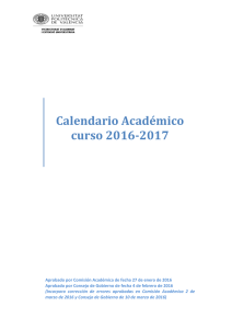Calendario Académico curso 2016-2017
