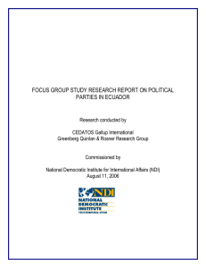 focus group study research report on political parties in ecuador