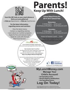 Log On Today! Keep Up With Lunch!