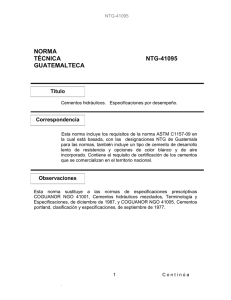 Norma NTG-41095 Cementos Hidraulicos