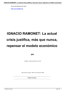 IGNACIO RAMONET: La actual crisis justifica, más que nunca