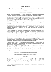 Decreto N° 17595/02 - Ministerio de Industria y Comercio