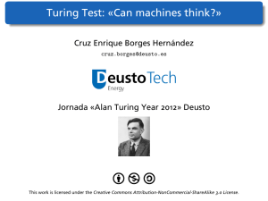 Turing Test: "Can machines think?"