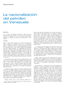 La nacionalización del petróleo en Venezuela