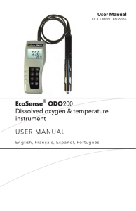YSI EcoSense ODO200 Optical Dissolved Oxygen Manual