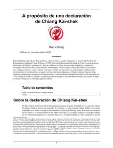 A propósito de una declaración de Chiang Kai-shek