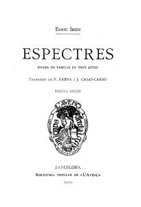 Ibsen, Espectres, traducció de Pompeu Fabra i Joaquim Casas
