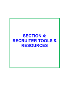 Section 4 Recruiter Tools and Resources