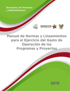Manual Gasto Operación 2015 - Secretaría de Finanzas y