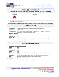 hoja de seguridad - Corporación Química de Venezuela