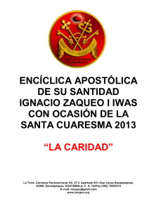 encíclica de su santidad ignacio zaqueo i iwas por la cuaresma 2013