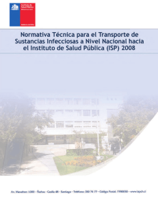 Normativa Técnica para el Transporte de Sustancias Infecciosas a