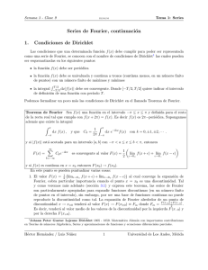 Series de Fourier, continuación 1. Condiciones de Dirichlet