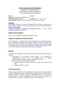 25387 COMUNICACIONS MÓBILS Enginyeria de Telecomunicació