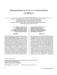 seroepidemiologia de l toxoplasmosis