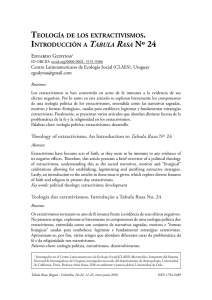Teología de los exTracTivismos inTroducción a Tabula Rasa nº 24