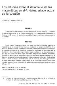 Los estudios sobre el desarrollo de las matemáticas en al