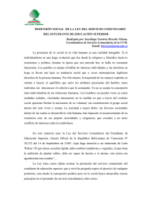 dimensión humana y juridica de la ley del servicio comunitario del