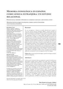 Memoria fonológica en español como lengua extranjera: un estudio