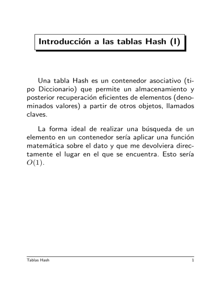 Tablas Hash
