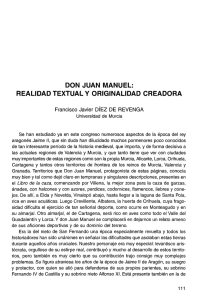 don juan manuel: realidad textual y originalidad creadora