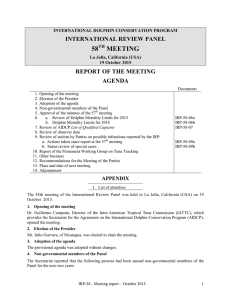 58 th Meeting of the International Review Panel