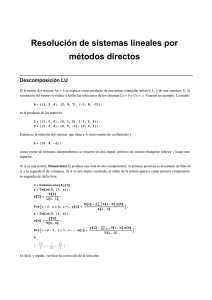 Resolución de sistemas lineales por métodos directos