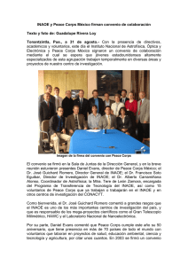 INAOE y Peace Corps México firman convenio de colaboración