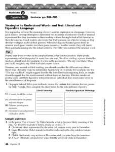Strategies to Understand Words and Text: Literal and Figurative