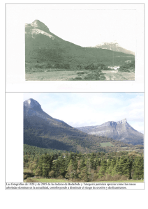 Las fotografías de 1920 y de 2005 de las laderas de Bedarbide y