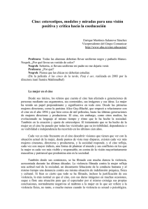 Cine: estereotipos, modelos y miradas para una visi&oacute;n positiva y