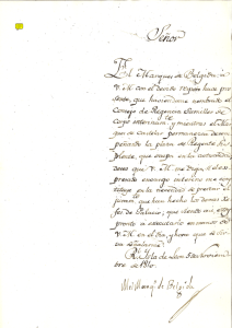 Escrito del marqués de Belgida, Sumiller de Corps interino