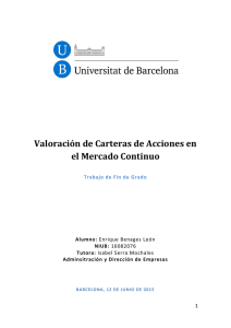 Valoraci&oacute;n de Carteras de Acciones en el Mercado Continuo