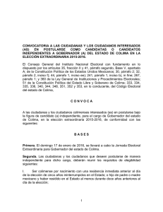 CONVOCATORIA A LAS CIUDADANAS Y LOS CIUDADANOS