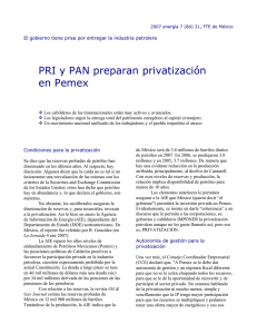 PRI y PAN preparan privatización en Pemex