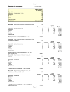 Precios eventos empresas
